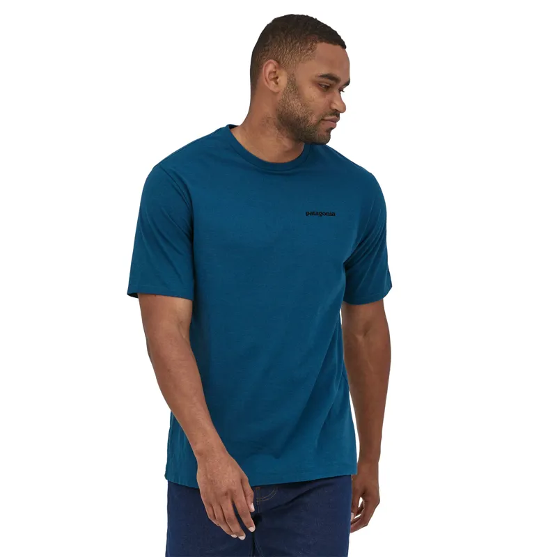 Patagonia Mens Short Sleeved P-6 Logo Responsibili-Tee - Wavy Blue-1