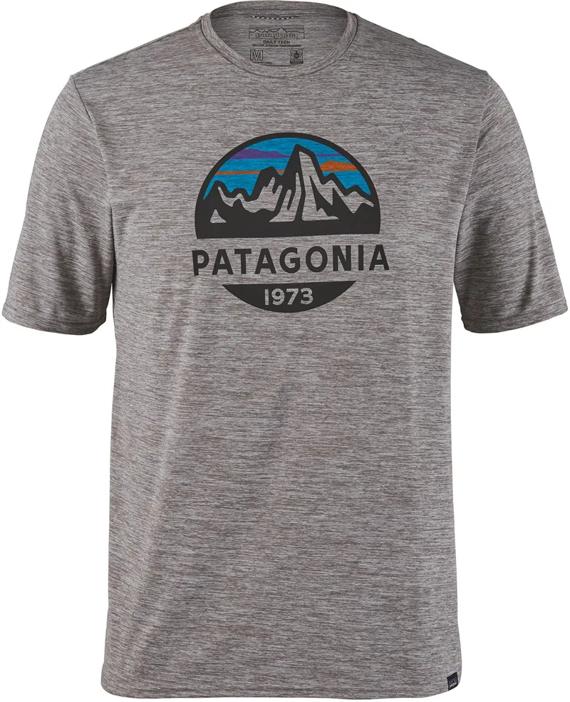 Patagonia Mens Cap Cool Daily Graphic Shirt - Fitz Roy Scope- Feather Grey
