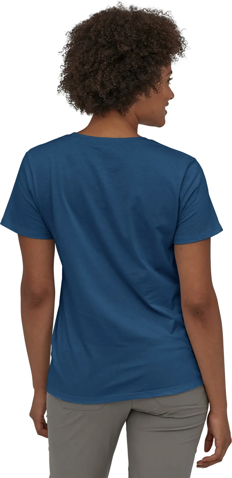 Patagonia Womens Pastel P-6 Logo Organic Crew T-Shirt - Stone Blue-2