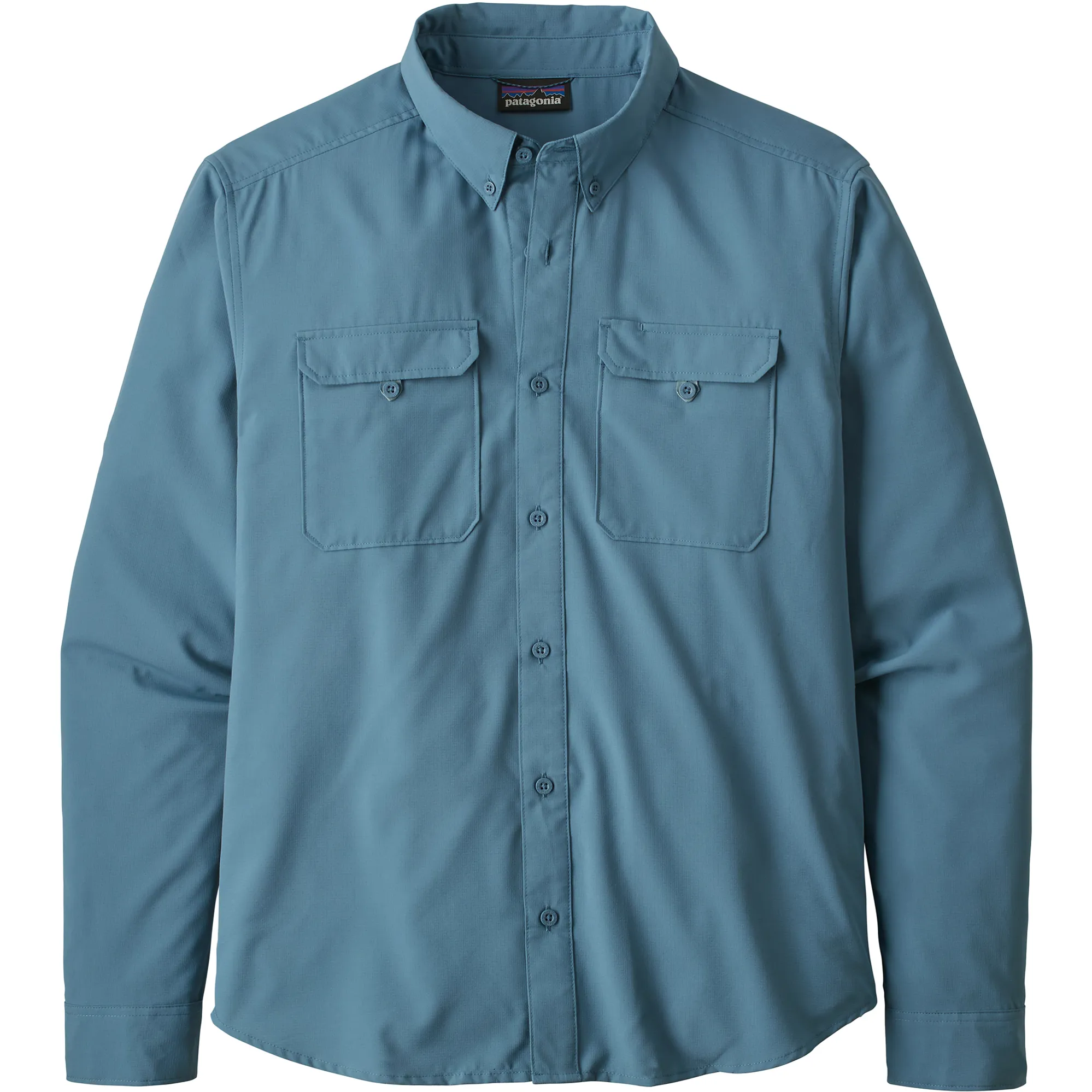Patagonia Mens Long Sleeved Self-Guided Hike Shirt Pigeon Blue