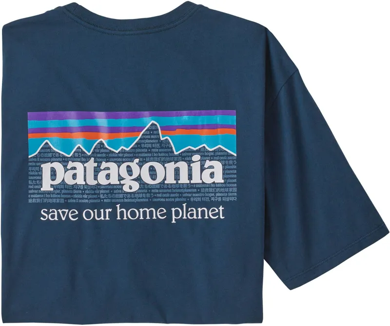 Patagonia Mens P-6 Mission Organic T-Shirt - Tidepool Blue