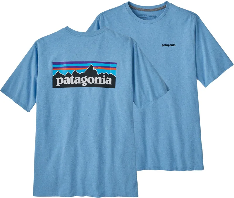 Patagonia Mens Short Sleeved P-6 Logo Responsibili-Tee - Lago Blue