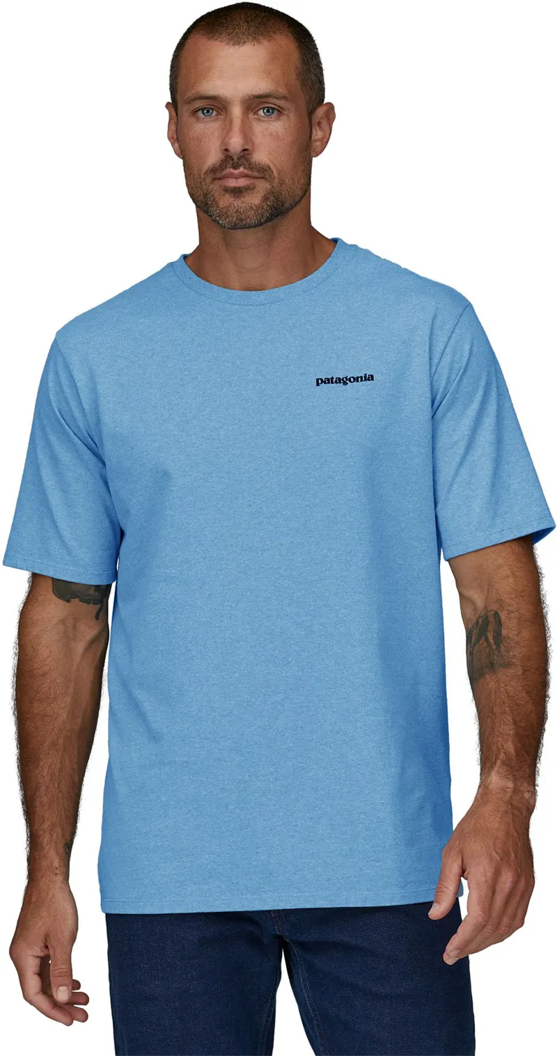Patagonia Mens Short Sleeved P-6 Logo Responsibili-Tee - Lago Blue-3