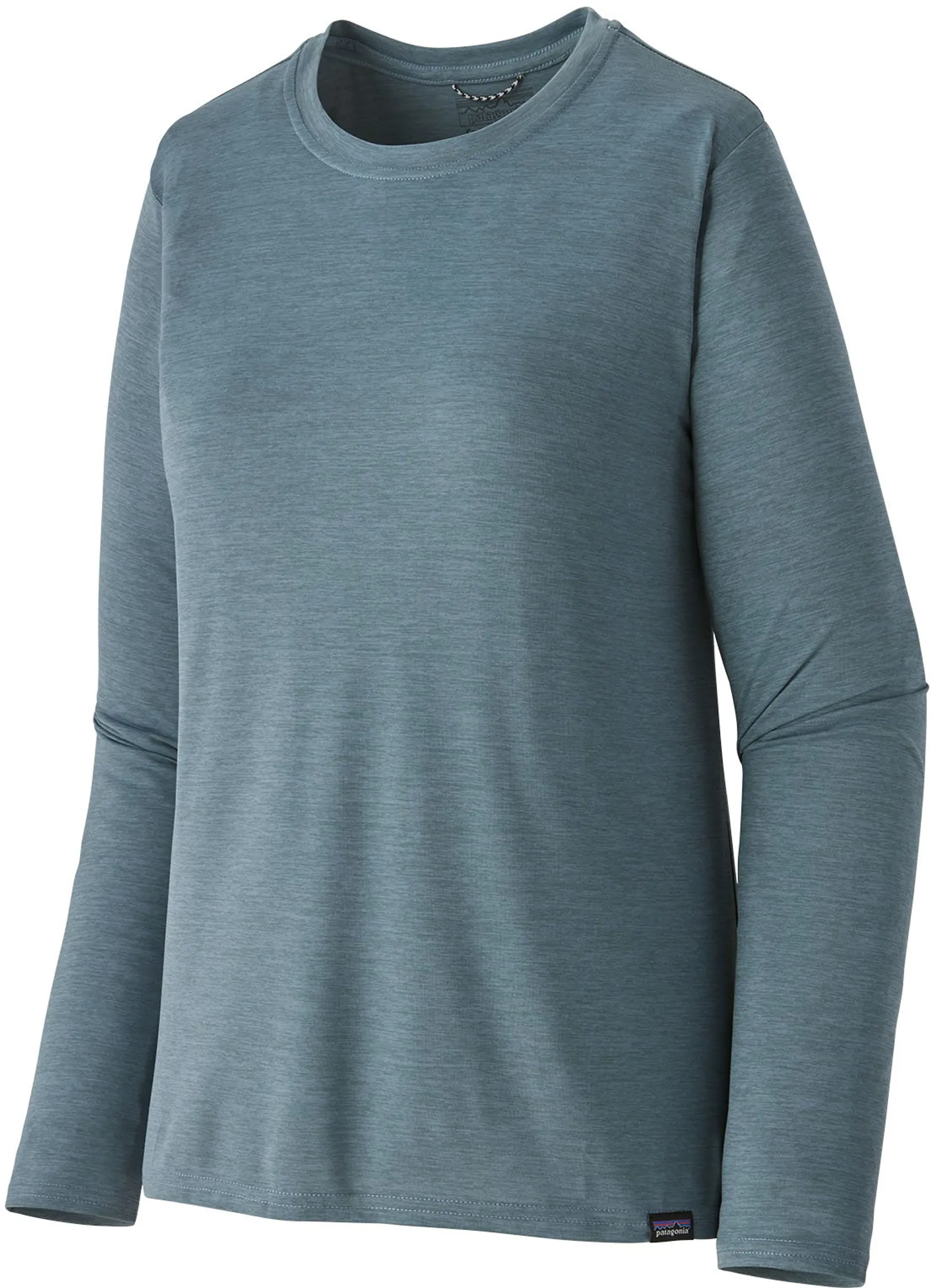 Patagonia Womens Long Sleeved Cap Cool Daily Shirt Steam Blue-Light Plume  Grey X-Dye