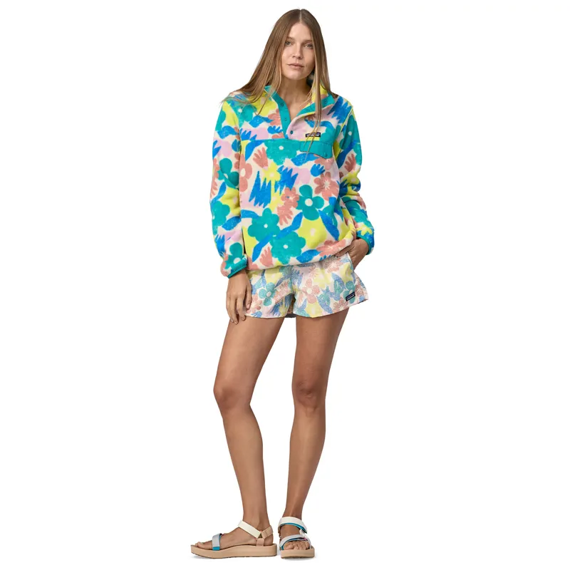 Patagonia Womens Lightweight Synchilla Snap-T Pullover - Channeling Spring-Natural-3