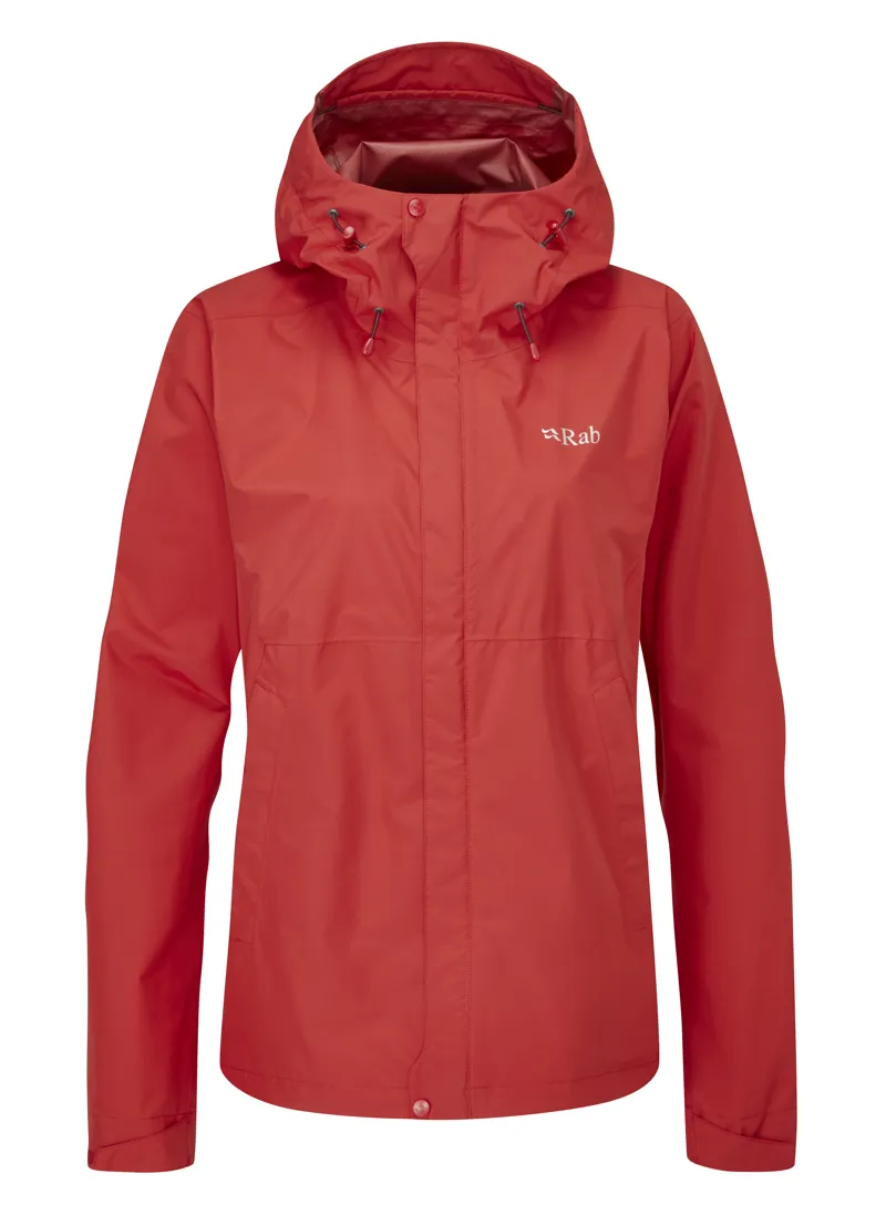 Rab Womens Downpour Eco Jacket - Ascent Red 