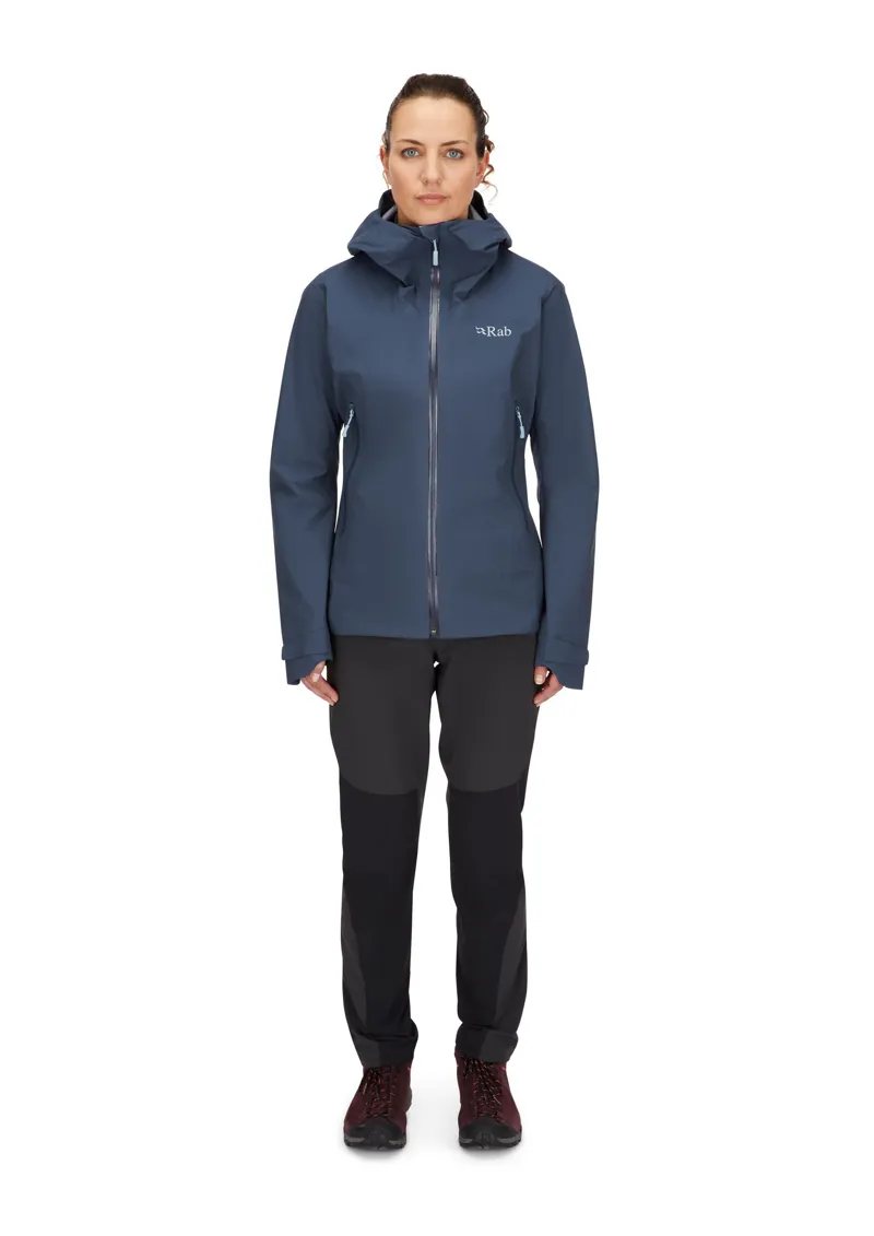 Rab Womens Downpour Light Jacket - Tempest Blue-4