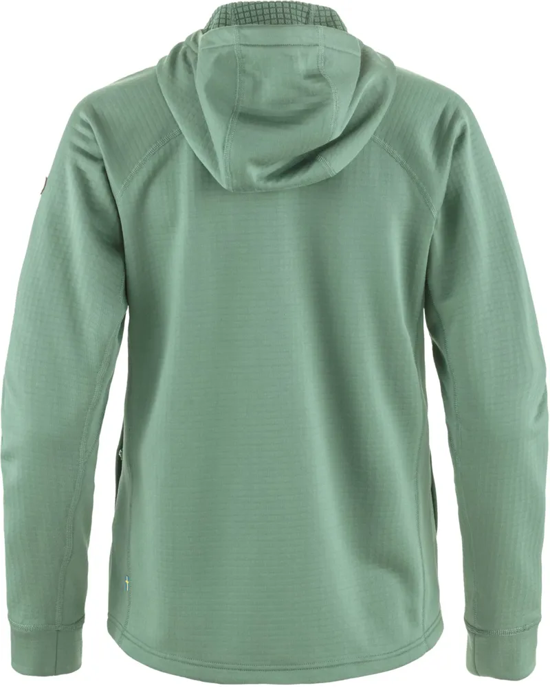 Fjallraven Womens Abisko Grid Fleece Hoodie - Patina Green-1