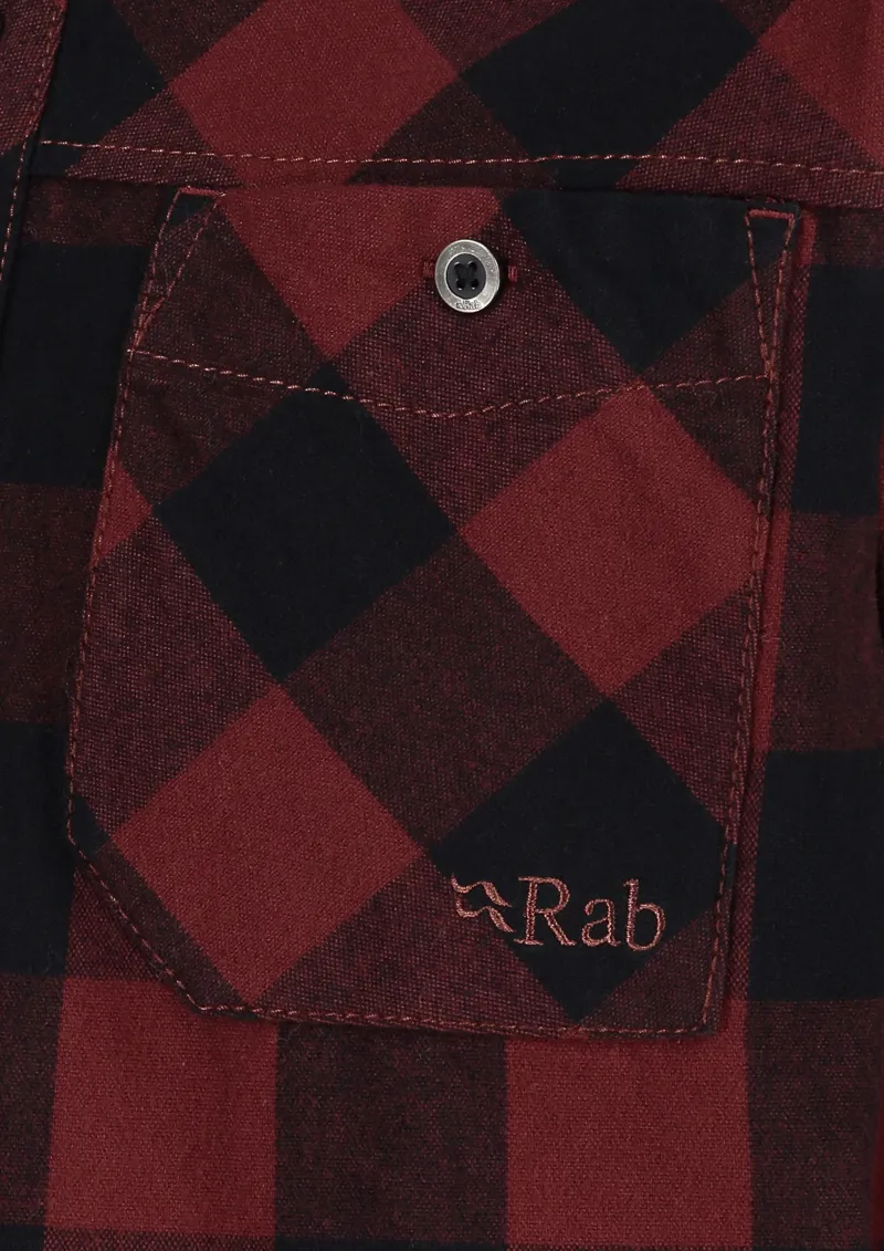 Rab Mens Boundary Shirt - Oxblood Red Check -2