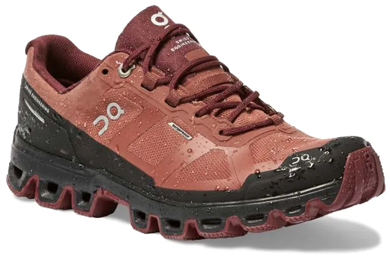 ON Womens Cloudventure Waterproof Running Trail Shoe - Hazel/ Mulberry-2
