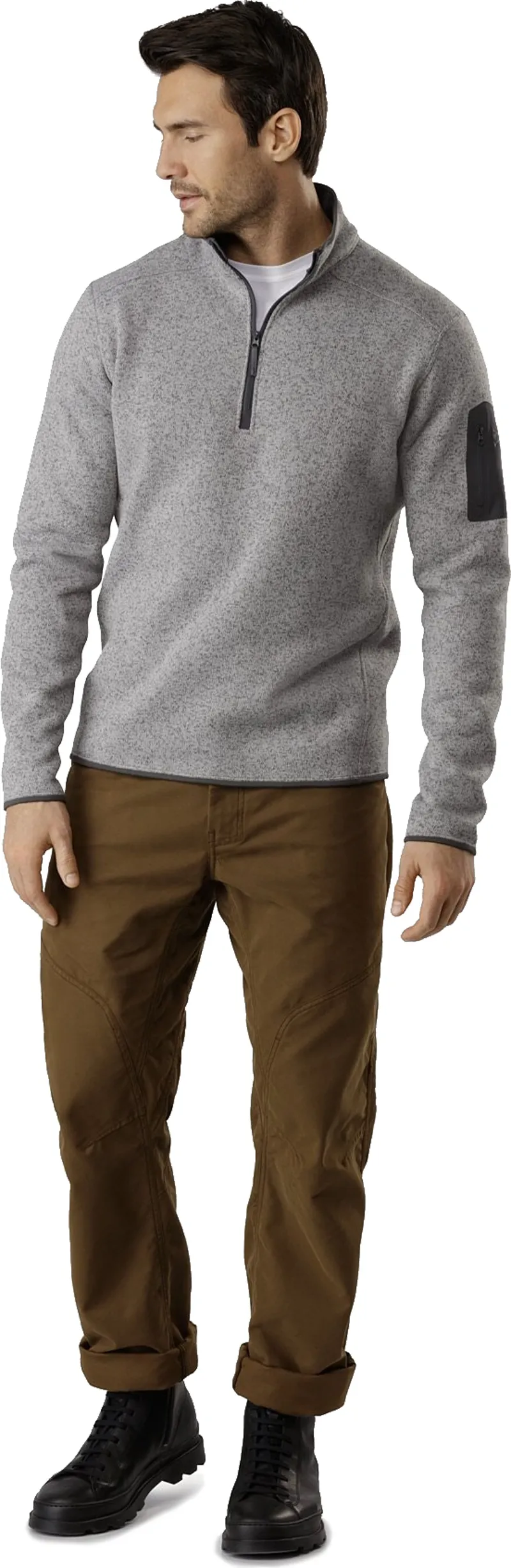 Arcteryx Mens Covert 1/2 Zip Fleece - Black Heather-3