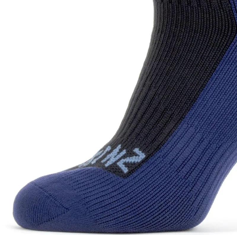 Sealskinz Waterproof Cold Weather Mid Length Sock - Black/ Navy Blue-3