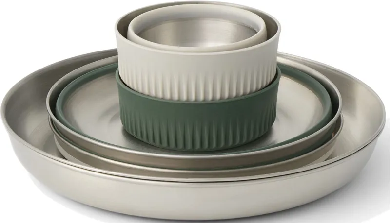 Sea To Summit Detour Stainless Steel Collapsible Dinnerware Set - 2P - 6 Piece-2