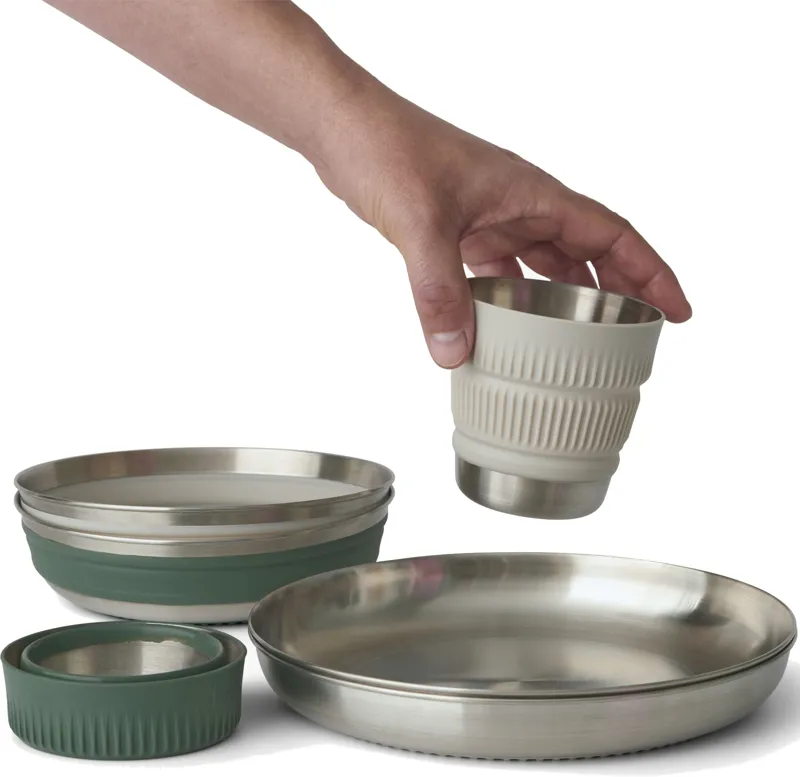 Sea To Summit Detour Stainless Steel Collapsible Dinnerware Set - 2P - 6 Piece-1