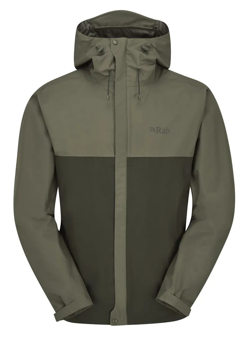 Rab Mens Downpour Eco Jacket - Light Khaki-Army