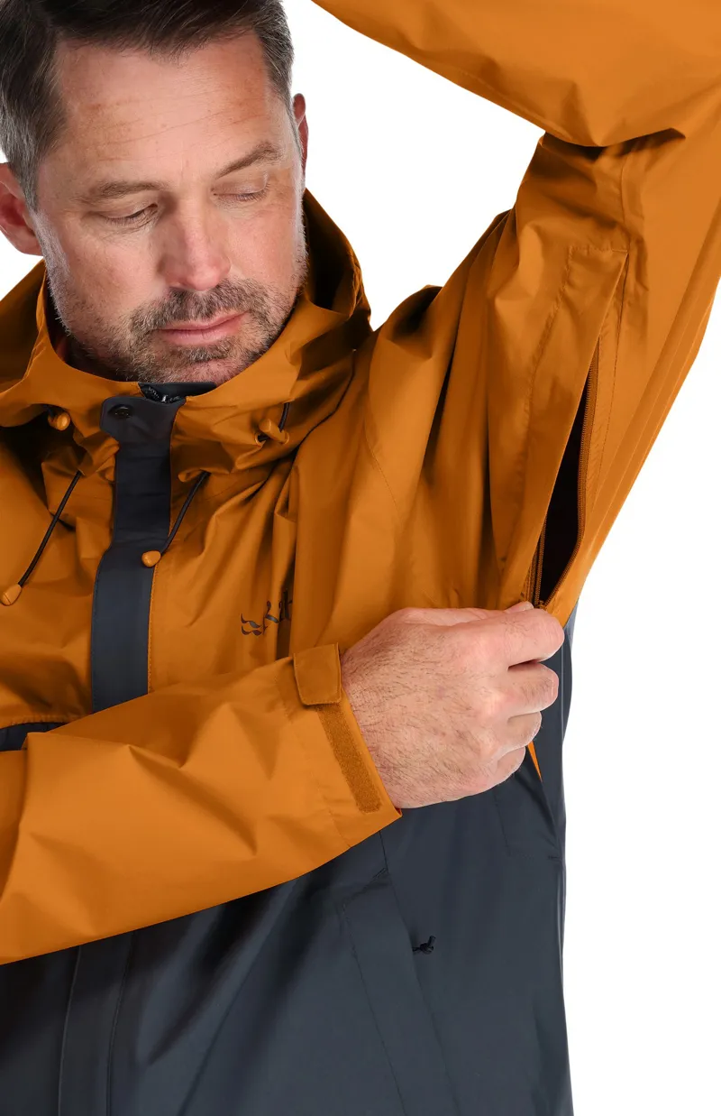 Rab Mens Downpour Eco Jacket - Marmalade-Beluga-4