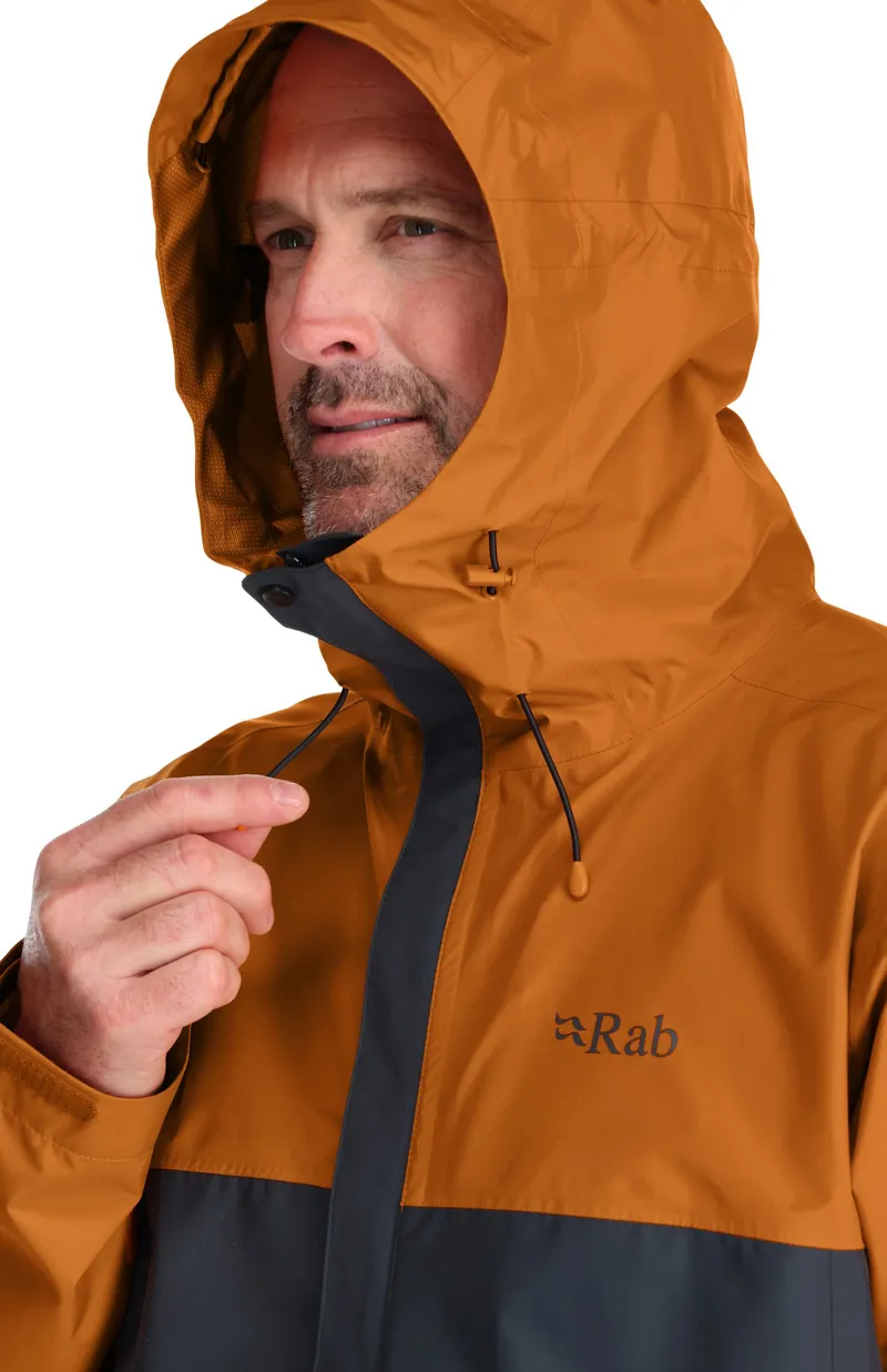 Rab Mens Downpour Eco Jacket - Marmalade-Beluga-7