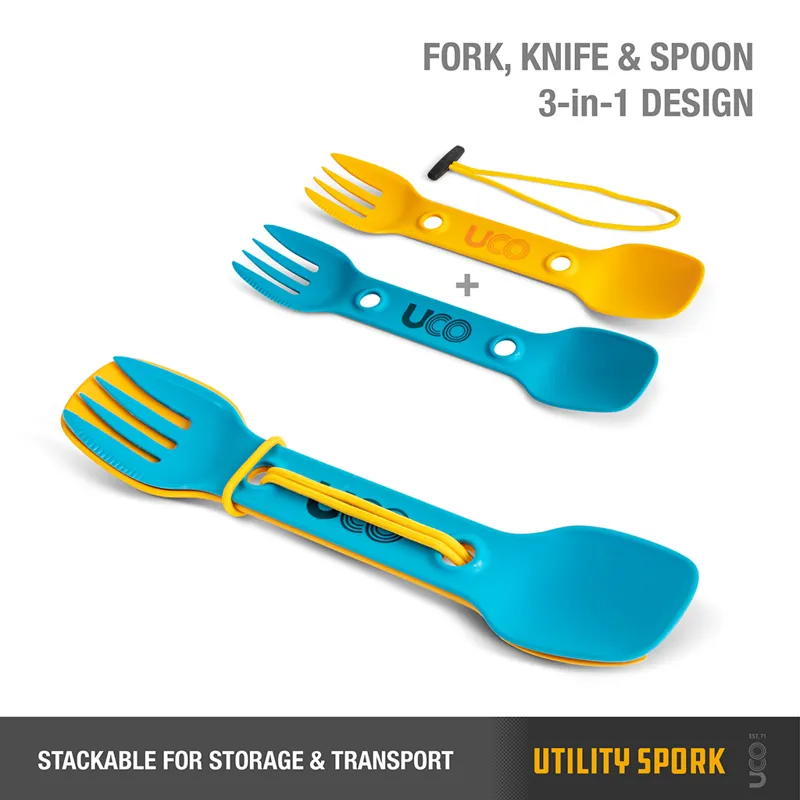 UCO Utility Spork 2 Pack with Tether - Gold-Sky-1