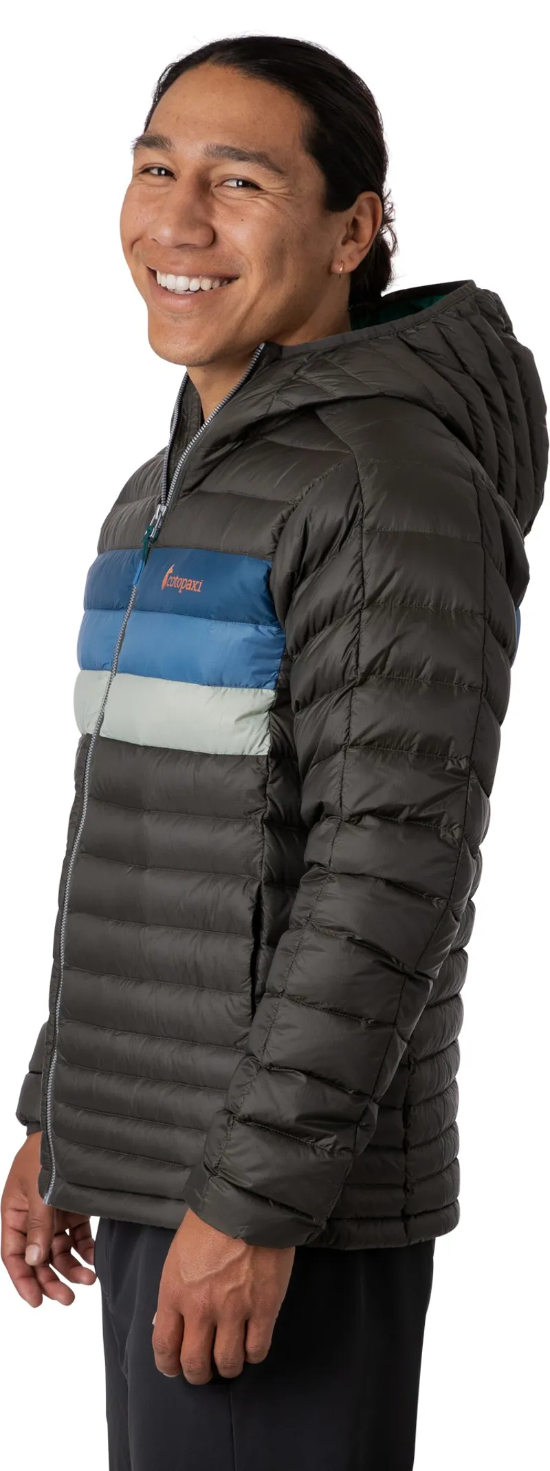 Cotopaxi Mens Fuego Down Hooded Jacket - Iron Stripes-4