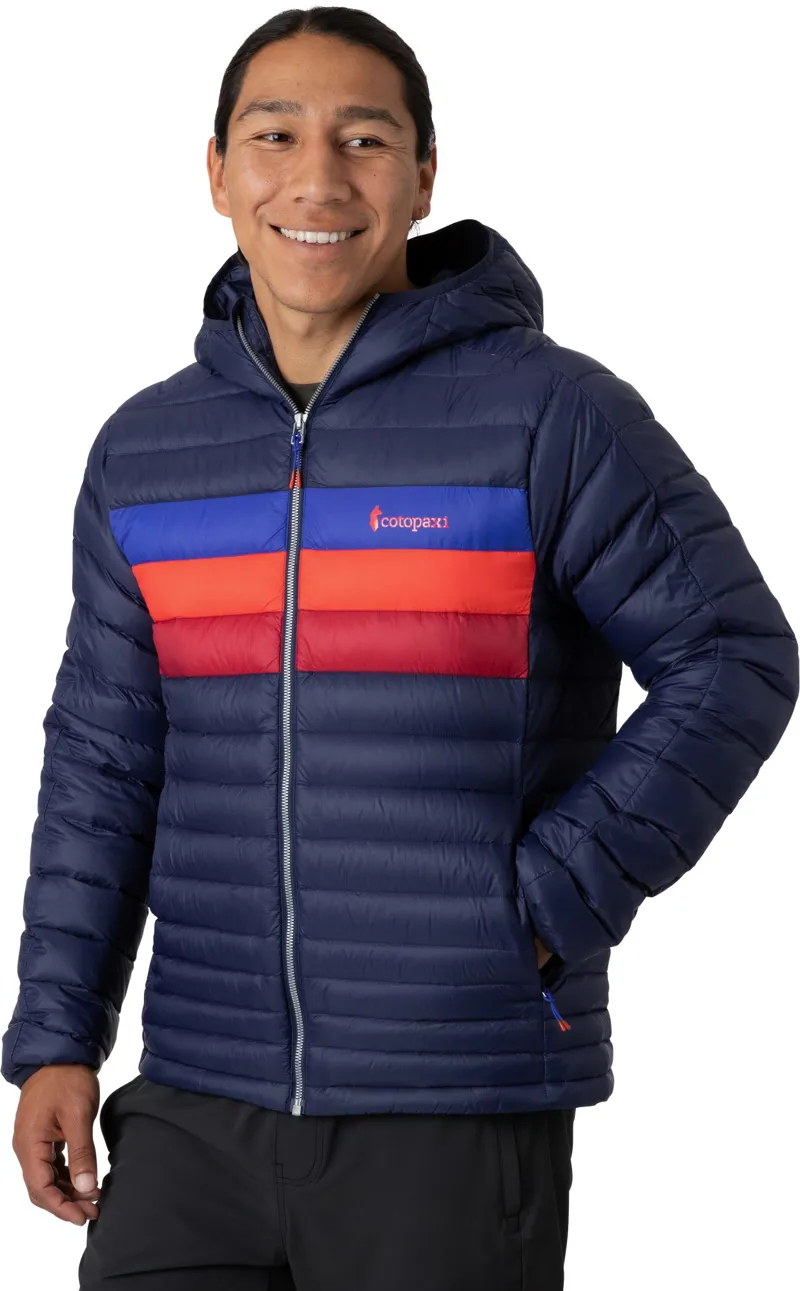 Cotopaxi Mens Fuego Down Hooded Jacket - Maritime-Blue Violet Stripes-3