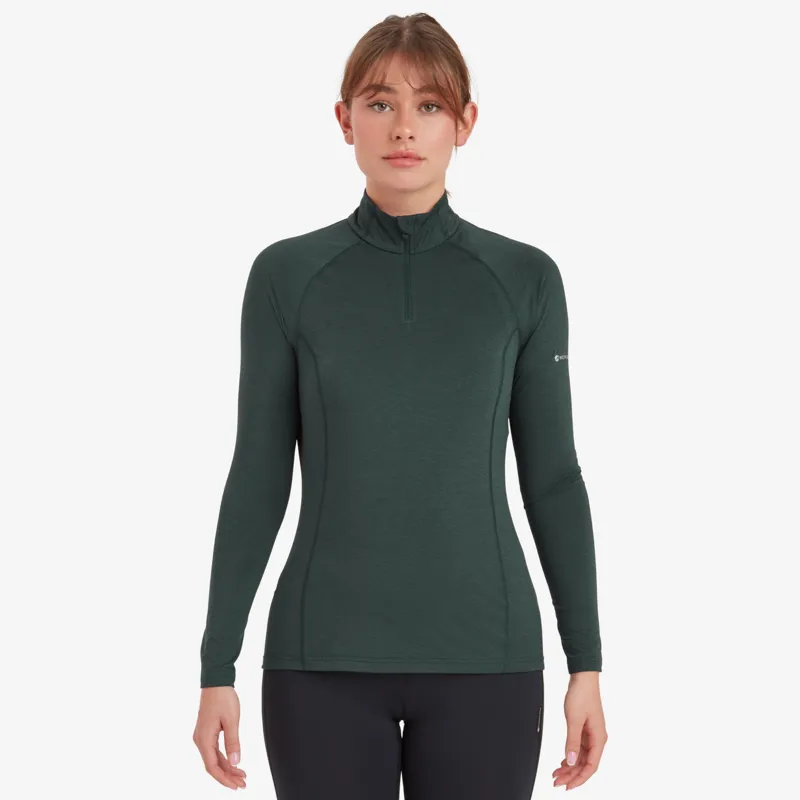 Montane Womens Dart XT Zip Neck T-Shirt - Deep Forest-1