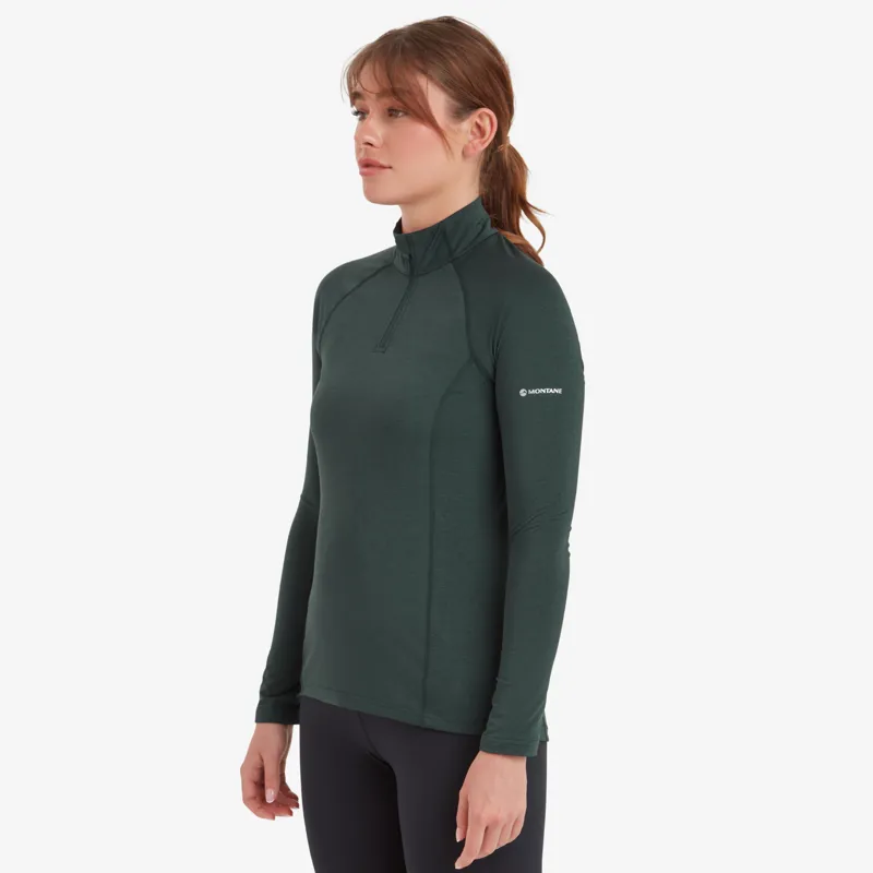 Montane Womens Dart XT Zip Neck T-Shirt - Deep Forest-3