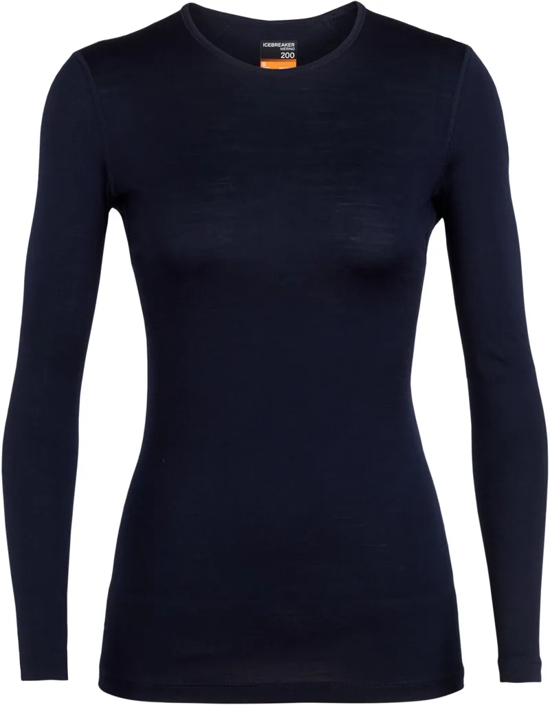 Icebreaker Womens 200 Oasis Long Sleeved Crewe Top - Midnight Navy