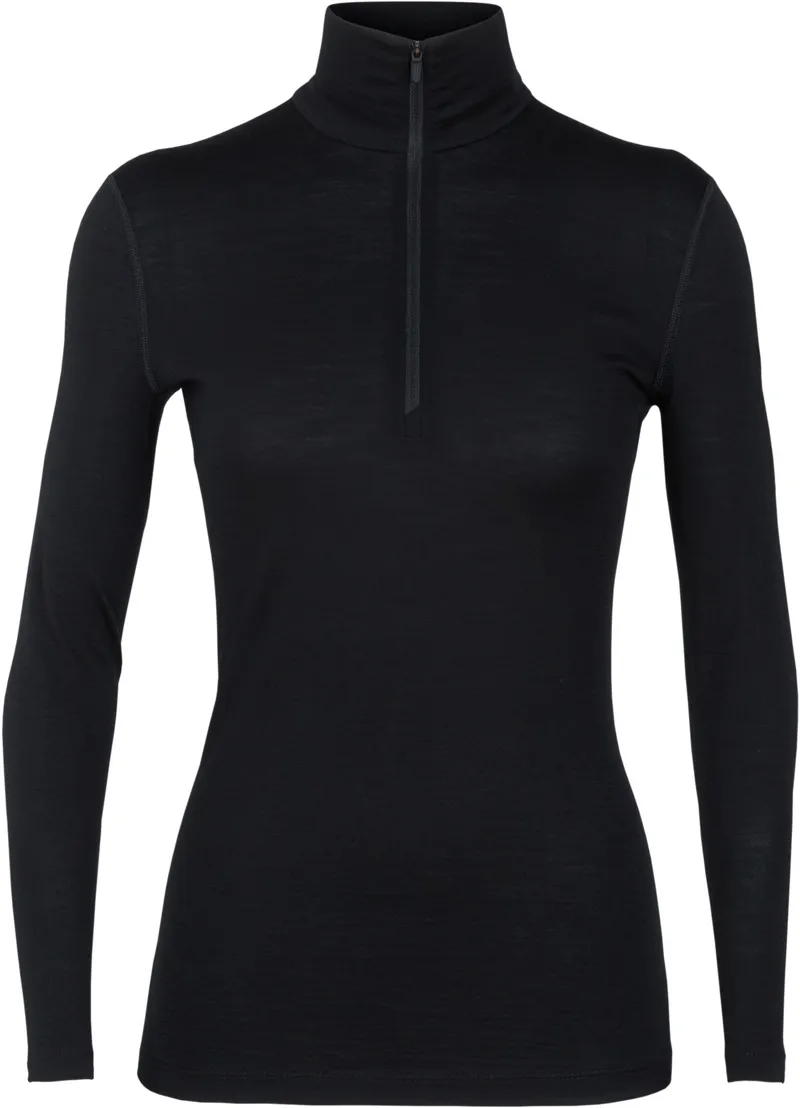 Icebreaker Womens 200 Oasis Long Sleeved Half Zip Top - Black