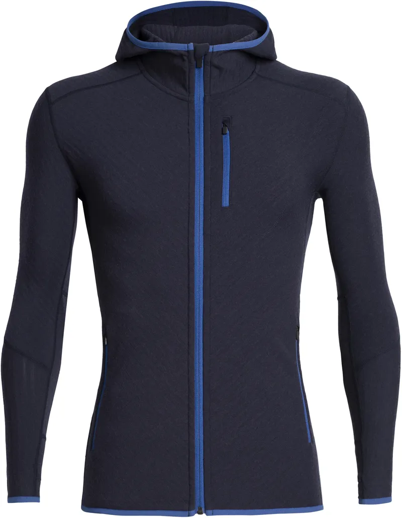 Icebreaker Mens Descender LS Zip Hood - Midnight Navy