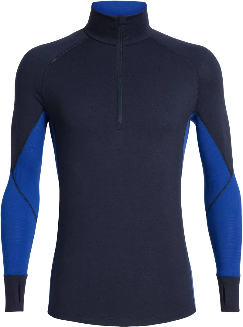 Icebreaker Mens 260 Zone LS Half Zip - Midnight Navy/ Surf