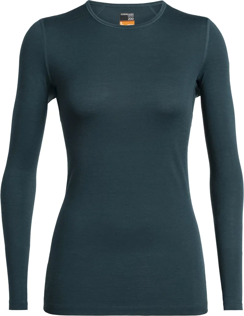 Icebreaker Womens 200 Oasis LS Crewe - Nightfall