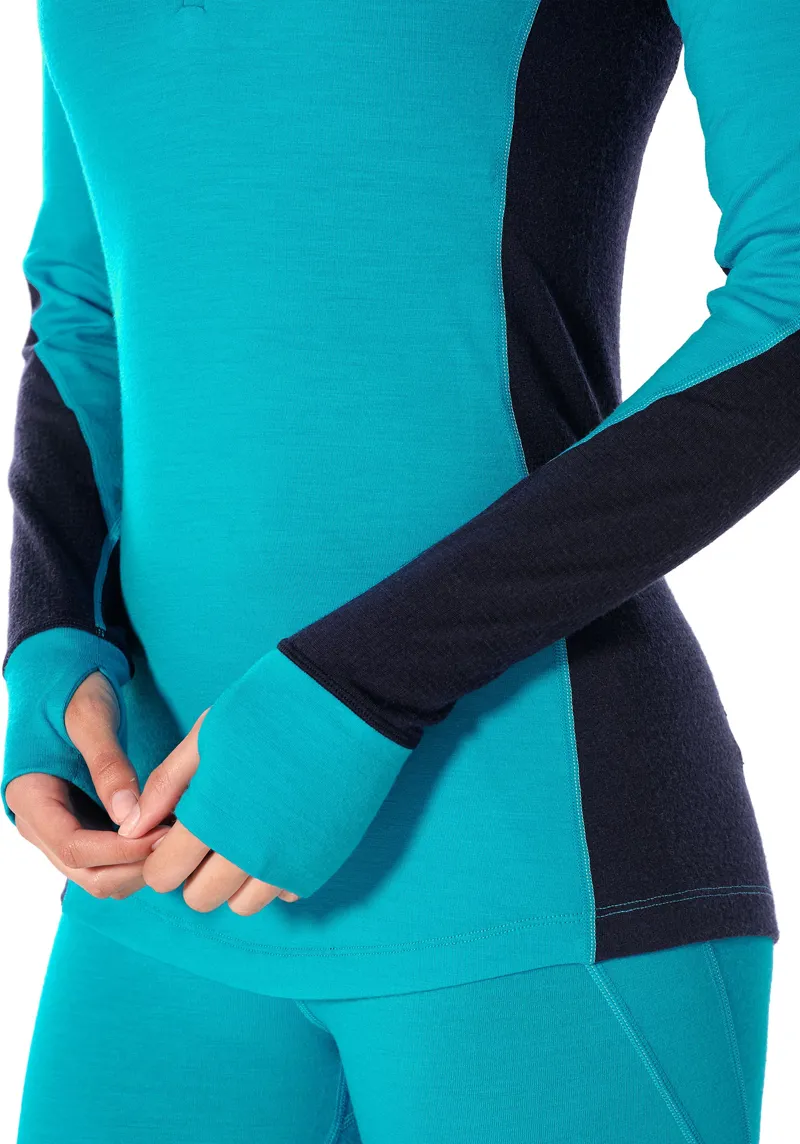 Icebreaker Womens 260 Zone LS Half Zip - Arctic Teal/ Midnight Navy-6