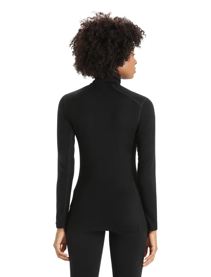 Icebreaker Womens 200 Oasis Long Sleeved Half Zip Top - Black-2