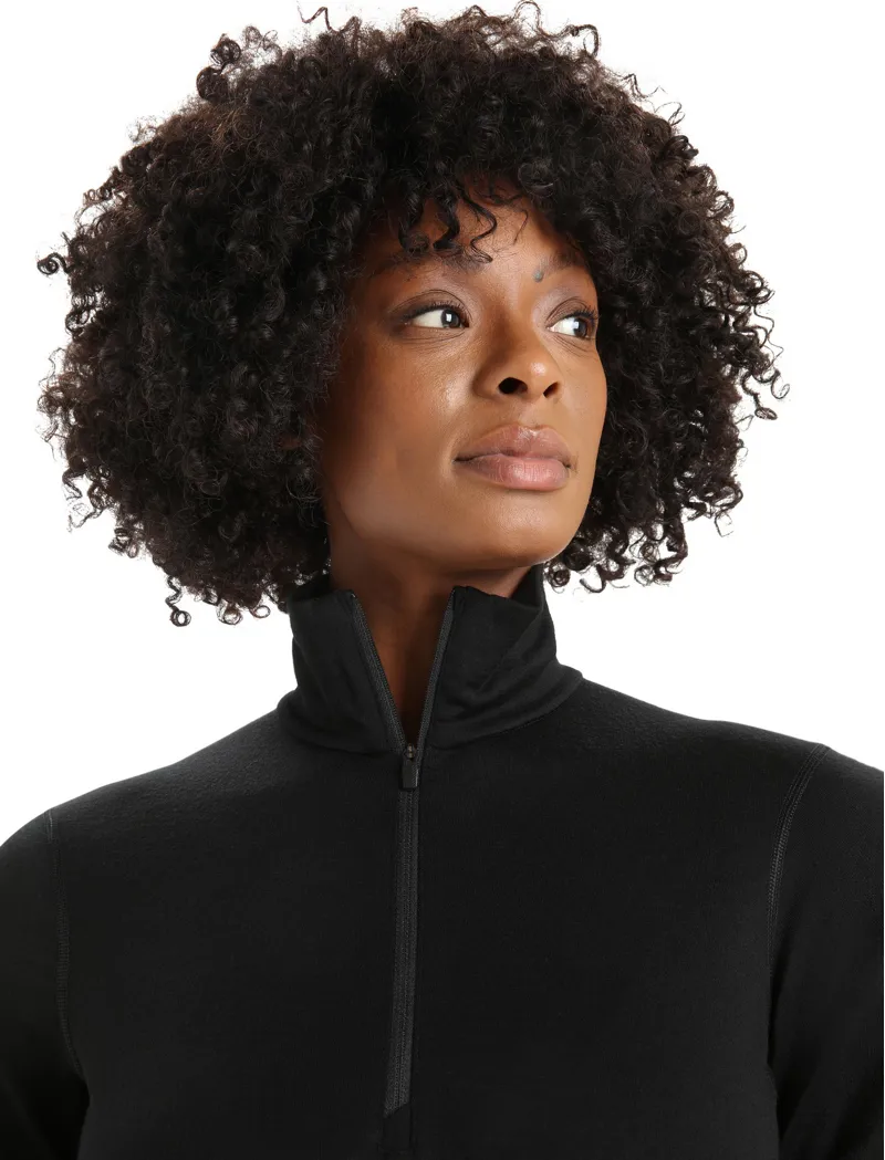 Icebreaker Womens 200 Oasis Long Sleeved Half Zip Top - Black-3