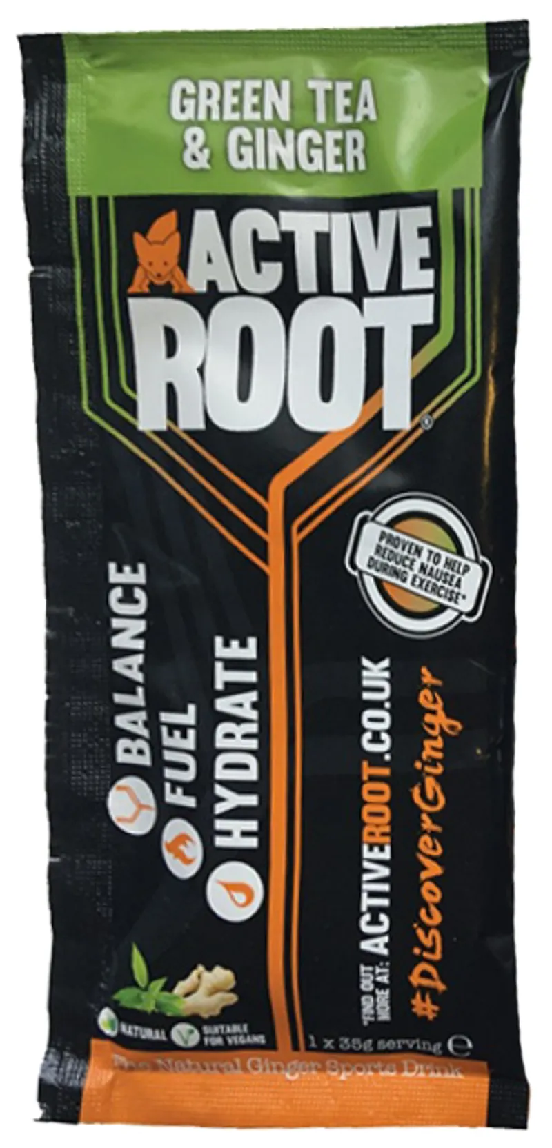 Active Root Natural Sports Drink Sachets - Green Tea and Ginger