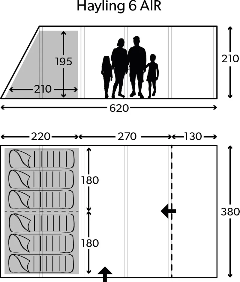 Kampa Dometic Hayling 6 AIR Tent - 2020 Model-2