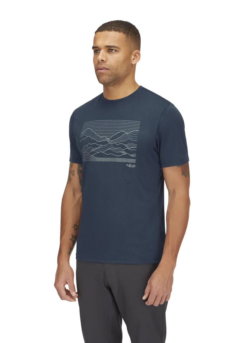 Rab Mens Mantle Outline Tee - Tempest Blue-3