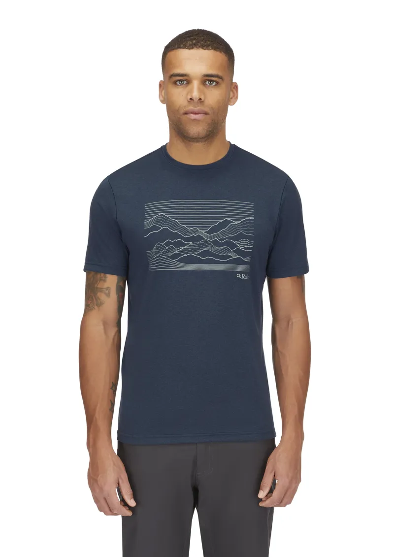 Rab Mens Mantle Outline Tee - Tempest Blue-2