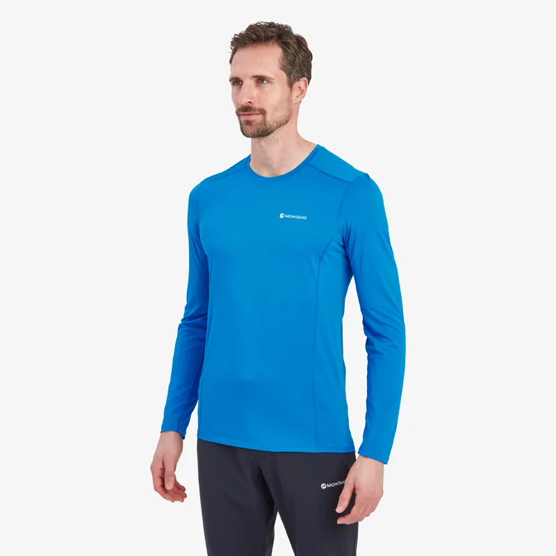 Montane Mens Dart Lite Long Sleeved T-Shirt - Electric Blue-3