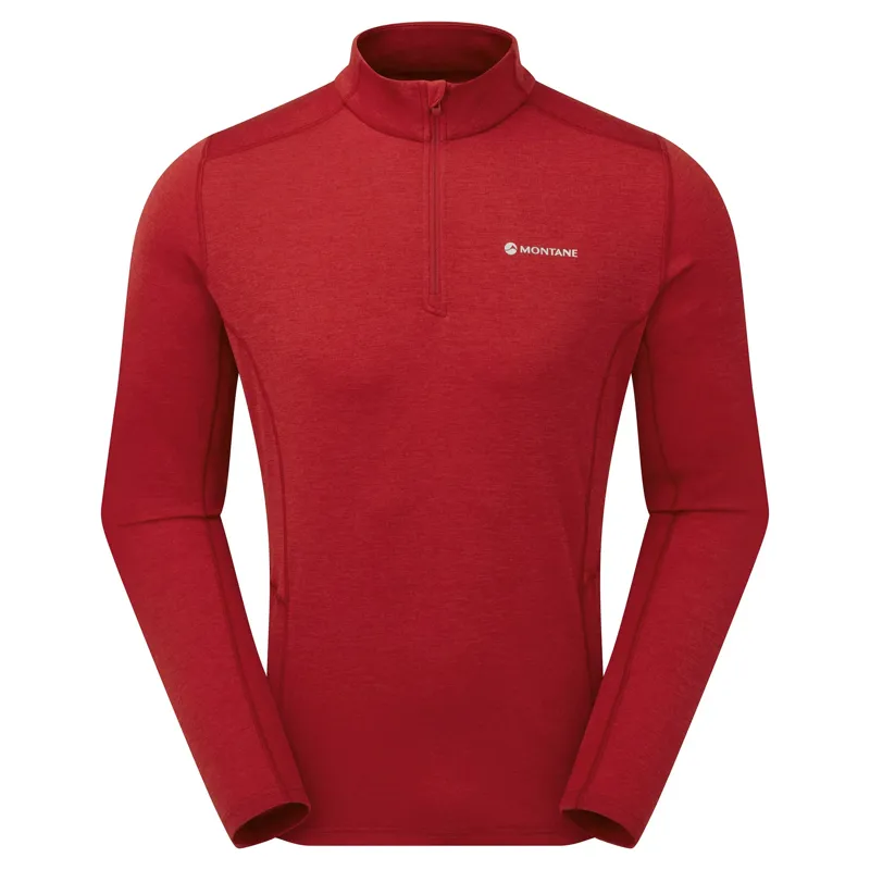 Montane Mens Dart Zip Neck T-Shirt - Acer Red