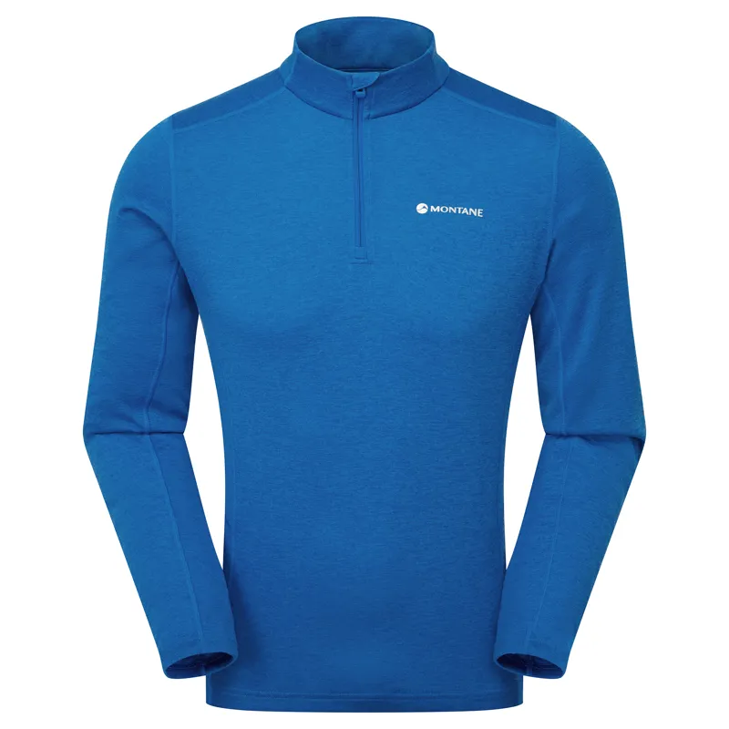 Montane Mens Dart Zip Neck T-Shirt - Neptune Blue