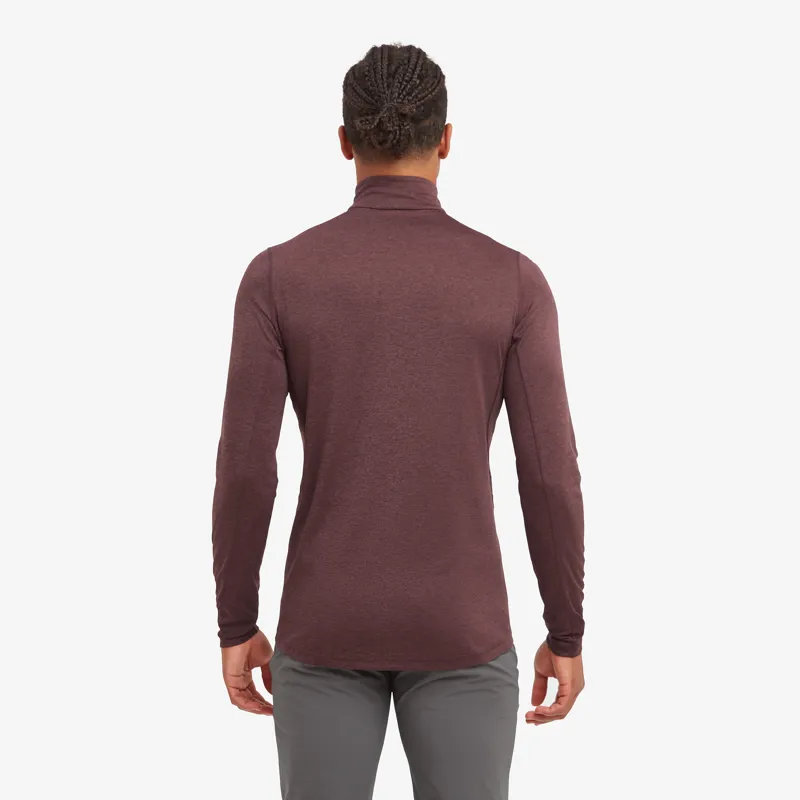 Montane Mens Dart Zip Neck T-Shirt - Dark Garnet-1