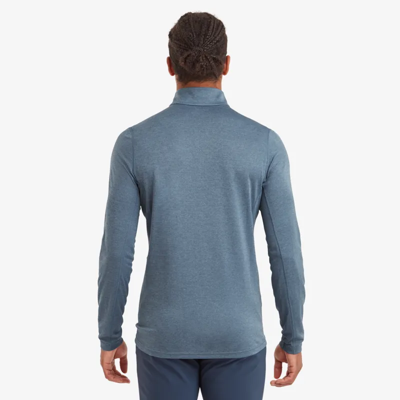 Montane Mens Dart Zip Neck T-Shirt - Stone Blue-2