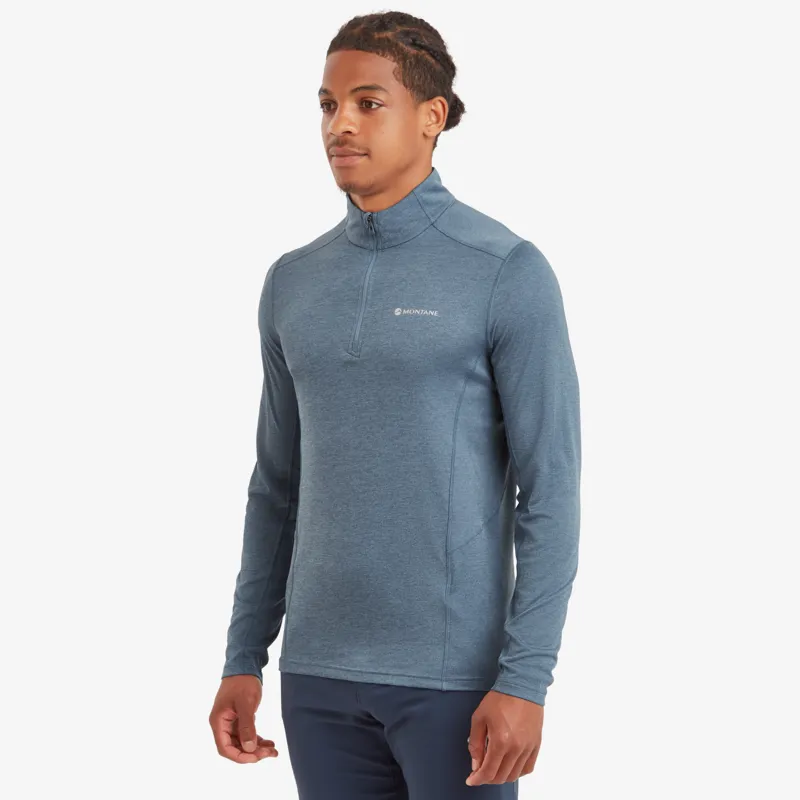 Montane Mens Dart Zip Neck T-Shirt - Stone Blue-3
