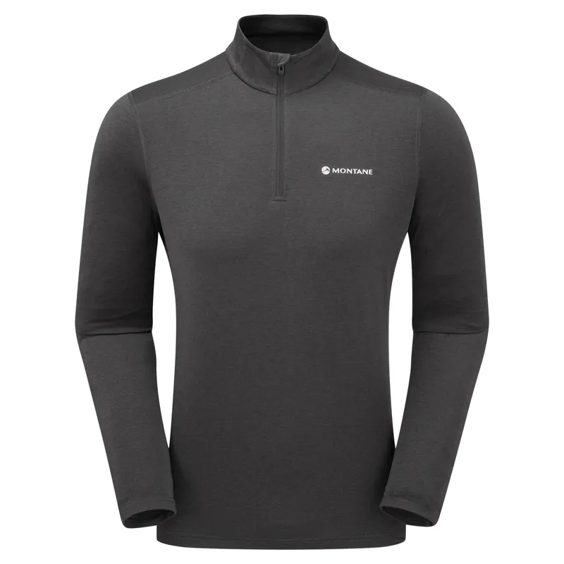 Montane Mens Dart XT Zip Neck T-Shirt - Midnight Grey