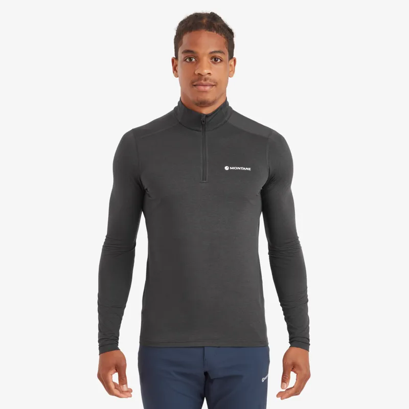 Montane Mens Dart XT Zip Neck T-Shirt - Midnight Grey-1