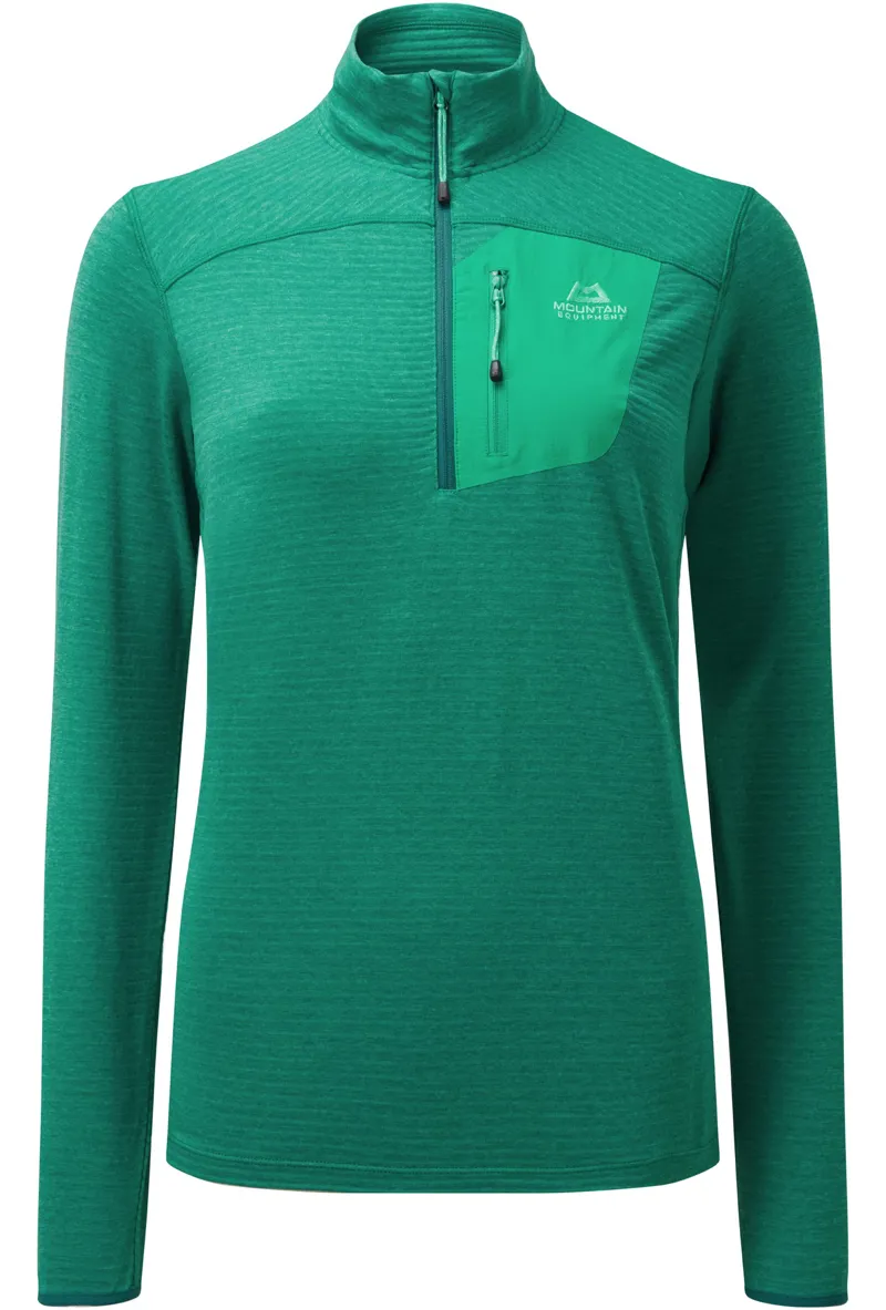 Mountain Equipment Womens Lumiko Zip T - Spruce-Deep Green