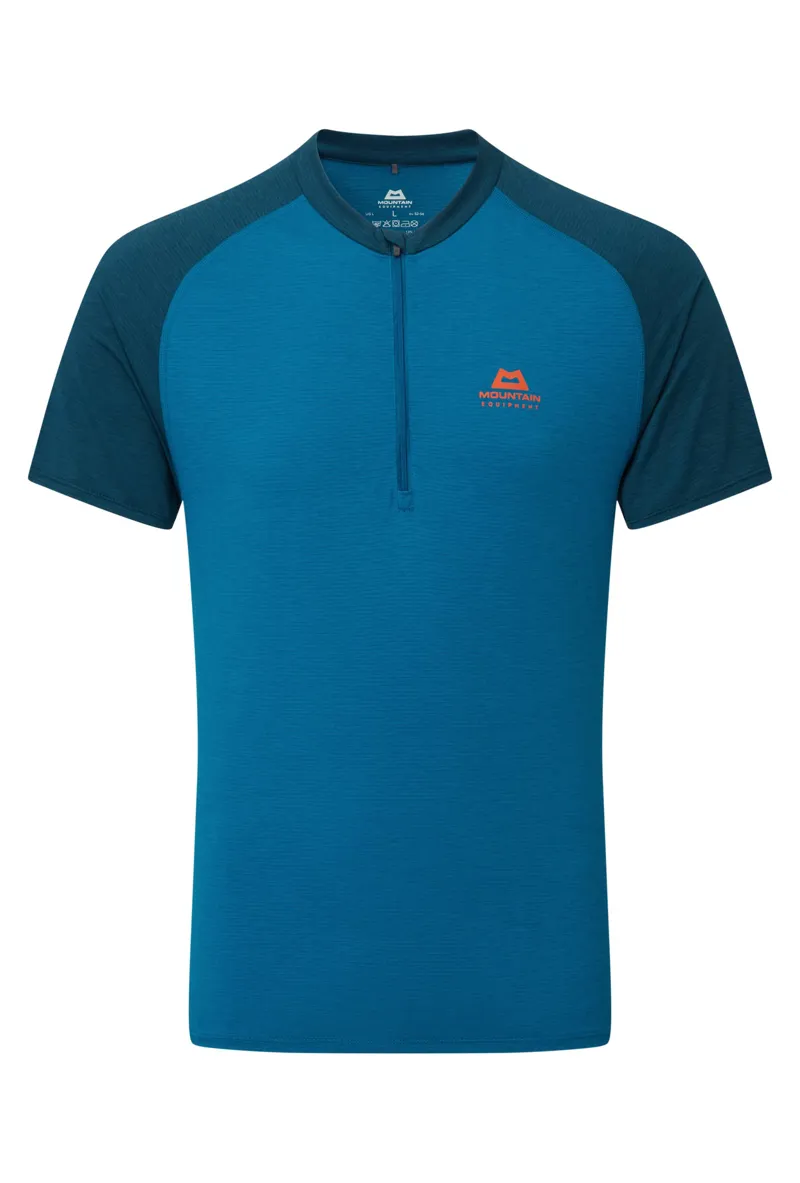 Mountain Equipment Mens Nava SS Zip T - Mykonos-Majolica