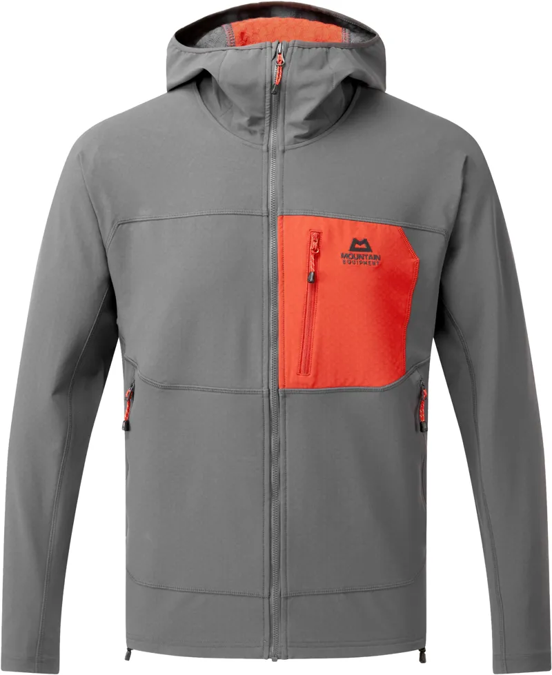 Mountain Equipment Mens Arrow Hooded Jacket - Anvil-Red Rock