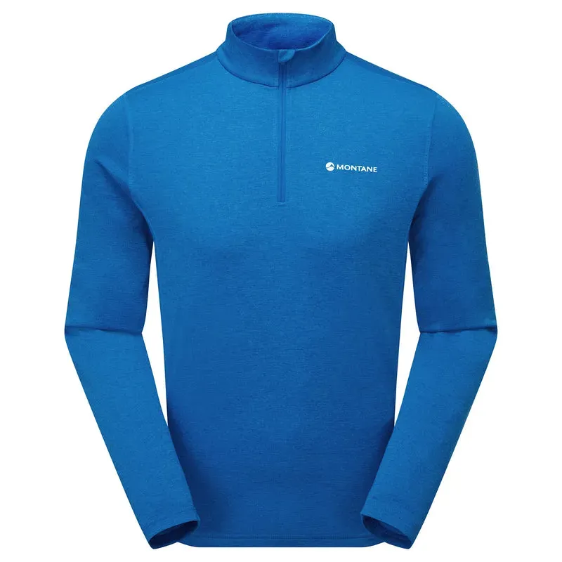 Montane Mens Dart Zip Neck T-Shirt - Neptune Blue